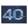 thumbnail image 1 of 40th Birthday Cutting Board, Abstract Modern Design with Geometrical Number 40 Emblem, Decorative Tempered Glass Cutting and Serving Board, Large Size, Dark Blue and Pale Blue, by Ambesonne, 1 of 1