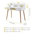 thumbnail image 4 of Teamson Home Table d'Étude en Bois avec Tiroir de Rangement, Blanc, 4 of 10
