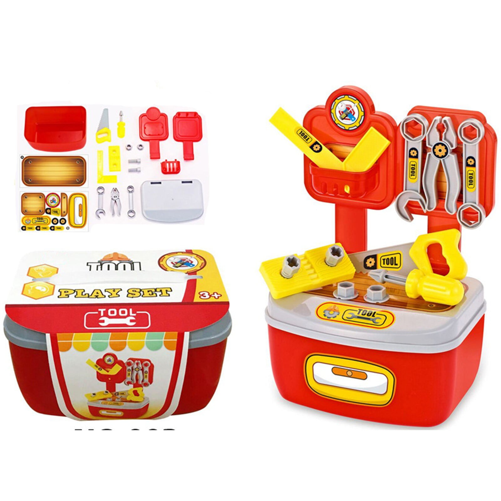 Toddler Toys Clearance! Kids Toy Gifts QTOCIO Children's DIY Toy Sets, Children's Tool Sets, DIY Toy Engineer Tools, Pretend Game Tools, Birthday Gifts For Boys And Girls Aged 3, 4, 5, 6, 7, 8, Red