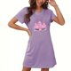 thumbnail image 2 of Camisón corto de talla grande para mujer, camisón de manga corta con estampado en el pecho, camisón corto, 2 of 3
