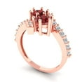 thumbnail image 2 of Clara Pucci 14K Rose Gold Solid Gold Garnet Solitaire with Accents Anniversary Ring for Women - 1.48 cttw Round Cut, 2 of 8