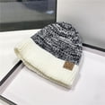 thumbnail image 2 of CSChome Men Winter Hat Winter Men Hat - Knitted Color Matching Elastic Non-Slip Windproof Cozy Thick Plush, 2 of 7