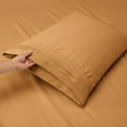 thumbnail image 2 of 1800 Thread Count 4 Piece Deep Pocket Egyptian Comfort Bedroom Bedding Sheet Set Queen Size Mocha Brown Colour, 2 of 6