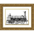 thumbnail image 1 of Sophie 6 32x23 Gold Ornate Wood Framed with Double Matting Museum Art Print Titled - Locomotive Train Engraving Vintage, 1 of 4