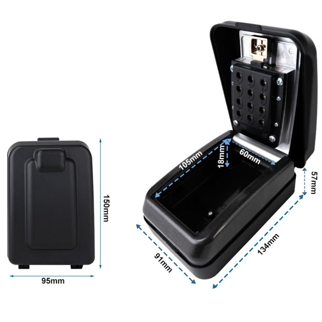 Key Lock Box Outside Key Safe Box Wall Mount 12 Digit Combination Lock Box Security Box Outdoor Spare Key Hider