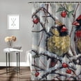 thumbnail image 2 of Orinice Birds Branch Snow Bathroom Decor Set Colorful Luxurious Graphic Print Polyester Fabric Shower Curtain with Hooks 36x72, 2 of 7