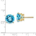 thumbnail image 4 of Primal Gold 14 Karat Yellow Gold 10mm Blue Topaz Earrings, 4 of 4