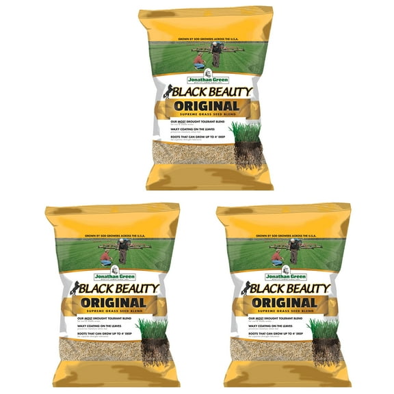 Jonathan Green 10315 Black Beauty Original Grass Seed Mix, 25 Pounds (3 Pack)
