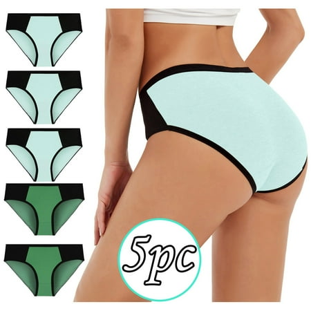 

Qurein Women Solid Color Patchwork Briefs Panties Underwear Knickers Bikini Underpants