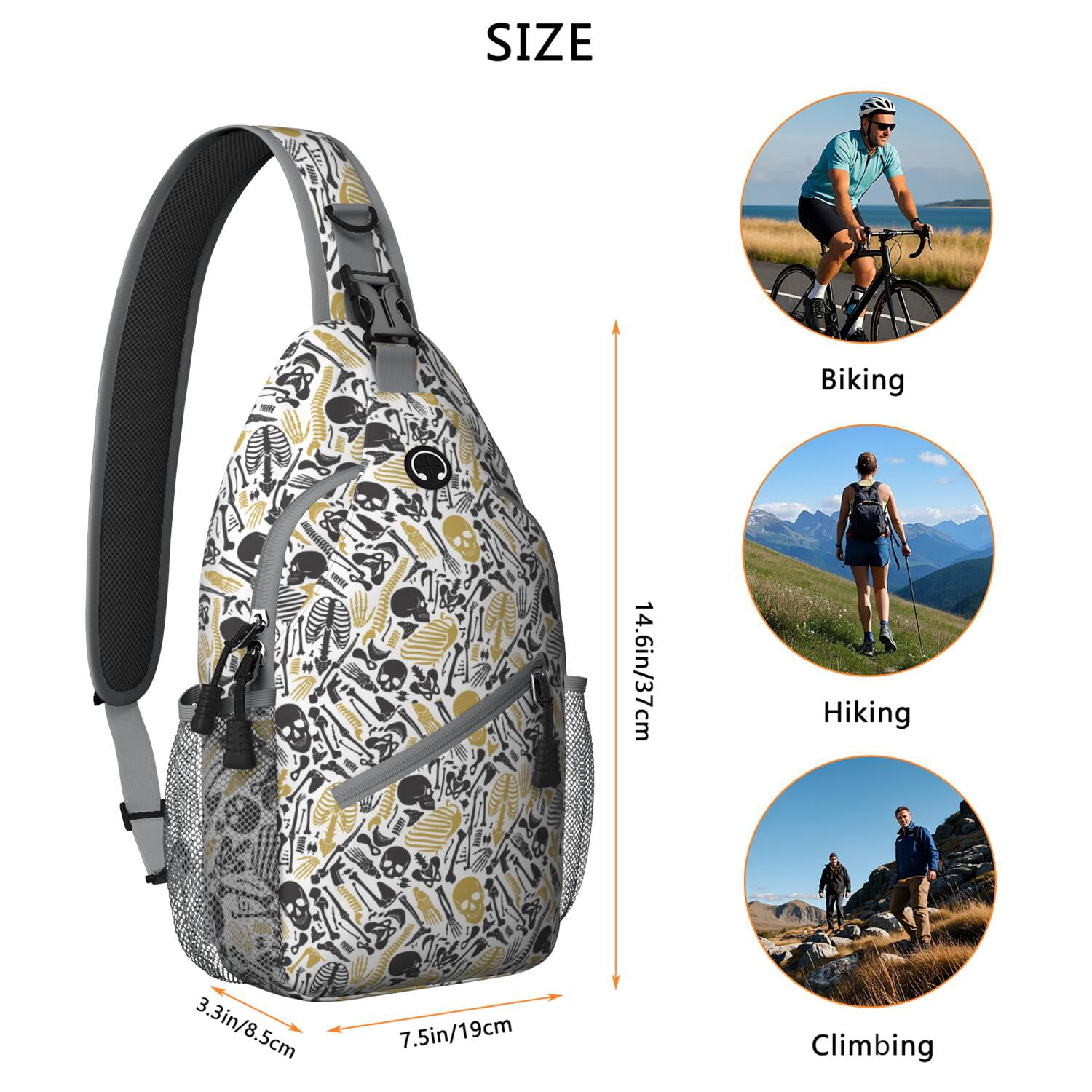 Solar and Lunar Eclipse Crossbody Bag Ethereal Cosmic Elements Sling Bag Anti-Theft Design & Travel-Ready for Outdoor Enthusiasts