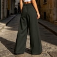 thumbnail image 5 of Inverlee Women's Front Seam Wide Leg Dress Pants Elastic High Waist Loose Business Casual Trousers Army Green XL, 5 of 8