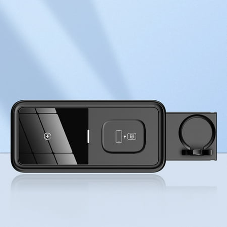 Wireless Charger Cargador inalámbrico portátil de 15W, tipo prensa, cargador de escritorio para teléfonos móviles y relojes para propietarios de vehículos