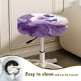 thumbnail image 3 of Tutolipy Butterfly Marble Printed Round Stool Covers Comfortable Circle Stool Cover for Bar Coffee Shop 2 Pack Chair Covers Elastic Seat Cushion Covers for 12-16 Inch, Purple, 3 of 5