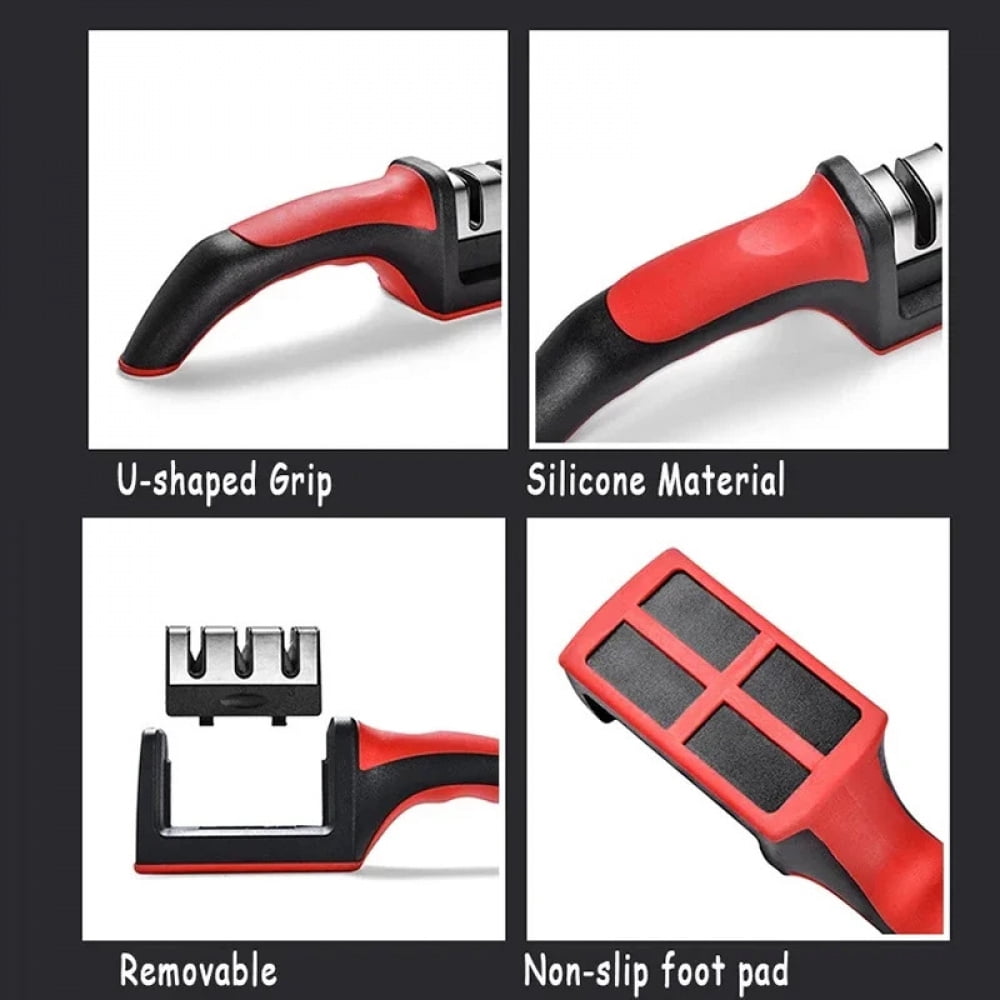Level 3 Quick Sharpening Tool Knife Sharpener With Anti-slip Base Kitchen Accessory Small Tools Stone Knives Accessories Dining
