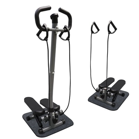 ALSO GO Exercise Stair Stepper Machine with LCD Monitor,Mini Steppers for Exercise with Handlebar,Stair Climber Stepper for Home Gym,Handle and Resistance Bands