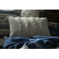 thumbnail image 6 of Foreside Home & Garden White Striped Woven 14x22 Cotton Decorative Throw Pillow with Hand Tied Fringe Poms, 22 x 14 x 5, 6 of 6