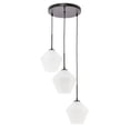 thumbnail image 7 of Indoor Modern Home Decor Bright Ceiling Gene 3 Light Black and Frosted White Glass Pendant, 7 of 7
