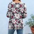 thumbnail image 4 of Jsaierl 3/4 Sleeve Womens Tops Plus Size Crew Neck Shirts Cute Graphic Petite Blouses Soft Elegant T-shirts Top S-5XL, 4 of 6