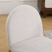 Guyou Modern Dining Chairs Set of 2, Linen Upholstered Dining Room Chairs, Mid Century Wooden Kitchen Side Chairs for Dining Room, Kitchen, and Living Room, Beige