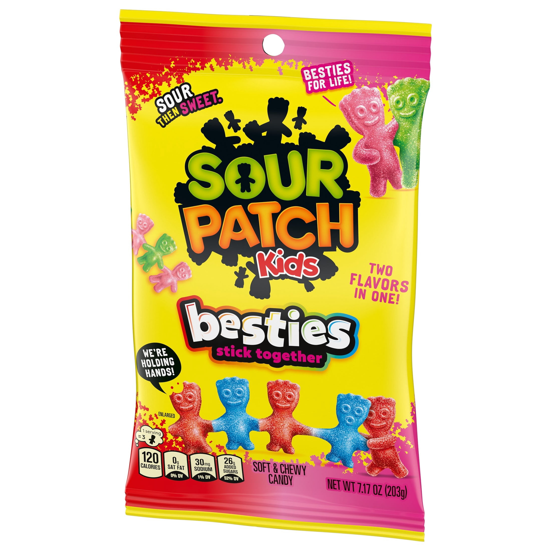 SOUR PATCH KIDS Besties 2 Flavors in 1 Soft & Chewy Gummy Candy