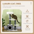 thumbnail image 4 of PawHut Cat Tree, Multi-level Cat Tower with Scratching Posts, Condo, White, 4 of 10