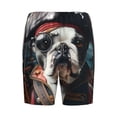 thumbnail image 2 of Lsque Pirate Bulldog On Deck Mens Sleep Pajama Shorts,Short Pajama Pants, Cotton Ultra-Soft Knit-X-Large, 2 of 9