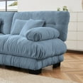 thumbnail image 4 of 94.4" Chenille Cloud Loveseat Sofa, 2-Seater Modern Sectional Couch with 6 Pillows and Ergonomic Design, Tufted Upholstered Seat with Fixing Buckle for Living Room, Bedroom, Blue, 4 of 8