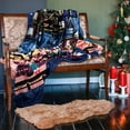 thumbnail image 3 of Christmas Throw Blanket for Couch 60x50,Blue Holiday Festival Cute Xmas Winter Happy Night Blankets for Woman,Soft Flannel Fleece Blankets for Home Living Room Bed Chair Decor, 3 of 7