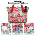 thumbnail image 2 of Tote Bag for Women - Pioneer Flower Shoulder Bag - Large Utility Work Duffle Bag with Zipper Handbag for Travel, Work, Sprots, 2 of 5