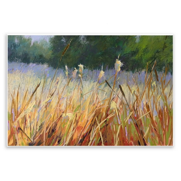 Stupell Industries Country Summer Reeds Landscape & Nature Painting Unframed Art Print Wall Art, 15 x 10