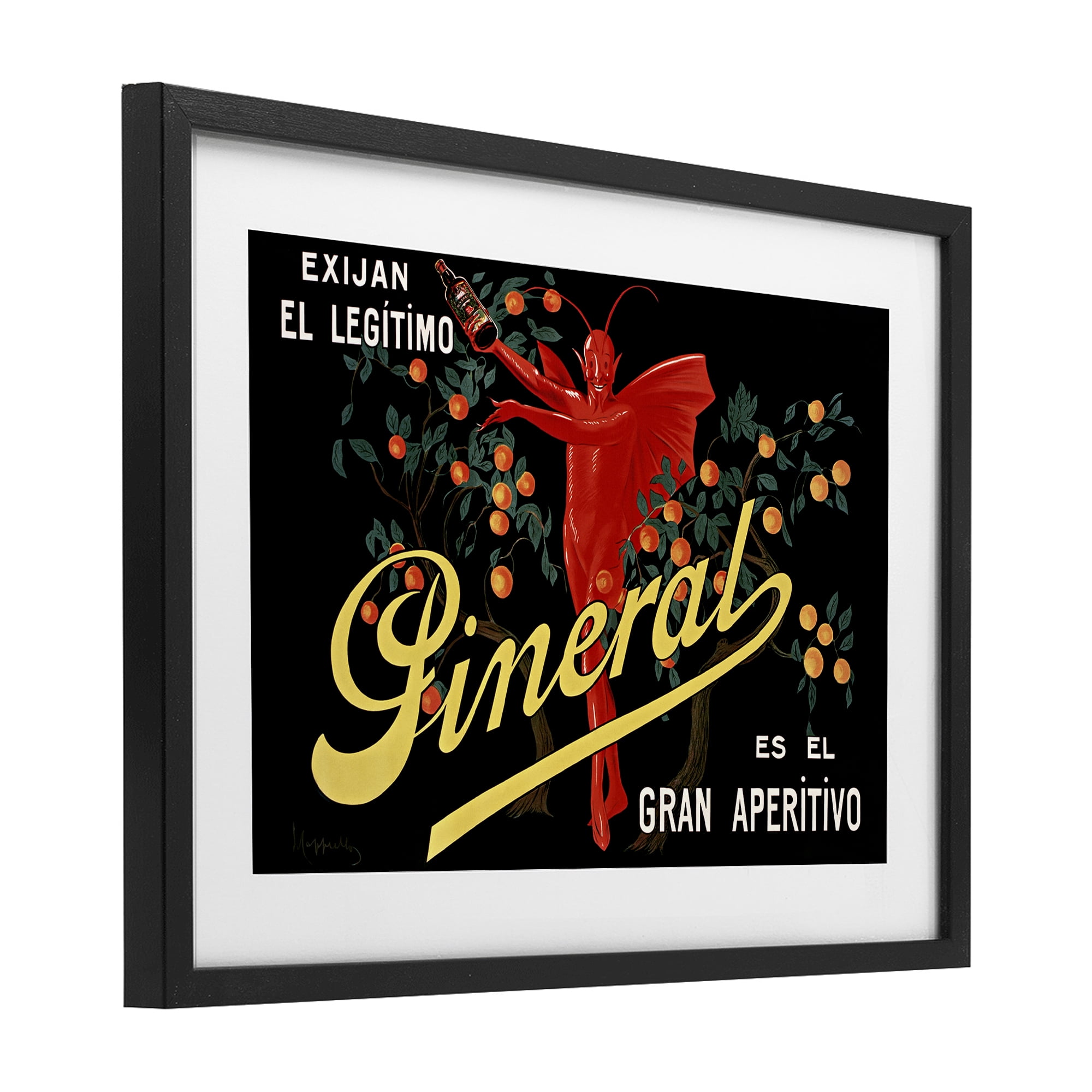 Stupell Industries Aperitif Poster with Character Black Framed Print Under Glass, design by Leonetto Cappiello