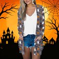 thumbnail image 2 of Edvintorg Cardigans for Women Trendy Halloween Printed Lightweight Open Front Casual Long Sleeve Cardigan Fall Cardigans Women Clothing S-2XL Gray, 2 of 5