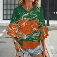 thumbnail image 3 of Abstract Art Painting Background Texture Women's V-Neck Blouse With 3/4 Ruffled Bell Sleeves Casual Top Ladies Blouses, 3 of 7