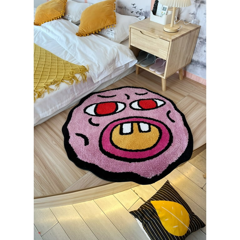 LAKEA Handmade Tufted Carpet Cherry Bomb Rug Pink Room Decor