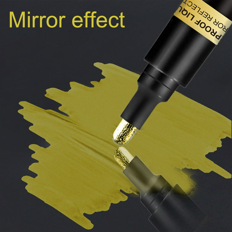 Marker Pen Waterproof High-gloss DIY Supplies Liquid Chrome Paint Pen for  Model Gold PlasticSpecifications: A: 1mm, B: 
