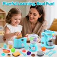 thumbnail image 3 of CUTE STONE Kids Play Kitchen Appliances Set, Pretend Kitchen Toys with Coffee Maker, Blender & Toaster, Realistic Sounds and Light, Include, 3 of 7