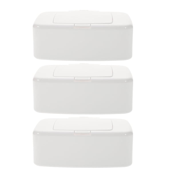 Caja dispensadora de toallitas húmedas de 3 piezas, caja de pañuelos, soporte para pañuelos, caja de almacenamiento de pañuelos rellenable, soporte para toallitas húmedas