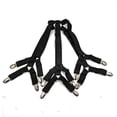 thumbnail image 1 of Black Bed Sheet Straps, Adjustable Elastic Fasteners with Metal Clips, Fitted Bed Sheet Holders for Bed, Mattress Cover, 1 of 5