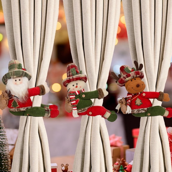 Vikakiooze Christmas Decor Christmas Curtain Buckle Figure Decoration Restaurant Hotel Decoration Doll Curtain Buckle