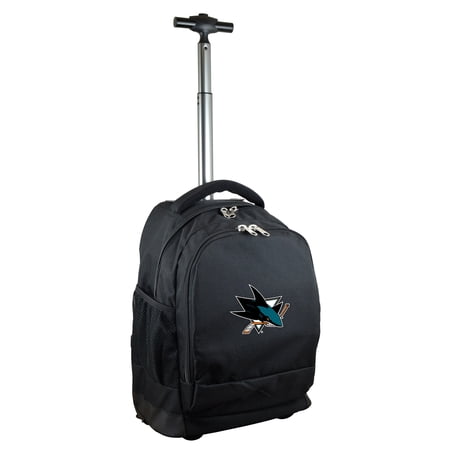 Black San Jose Sharks 19 Premium Wheeled Backpack
