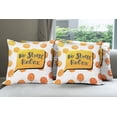 thumbnail image 6 of Ambesonne Saying Throw Pillow Cover 4 Pack, No Stress Relax in Bubble, 24", Earth Yellow Orange, 6 of 7