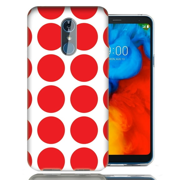 MUNDAZE For LG Stylo 4 Red Polkadots Design TPU Gel Phone Case Cover