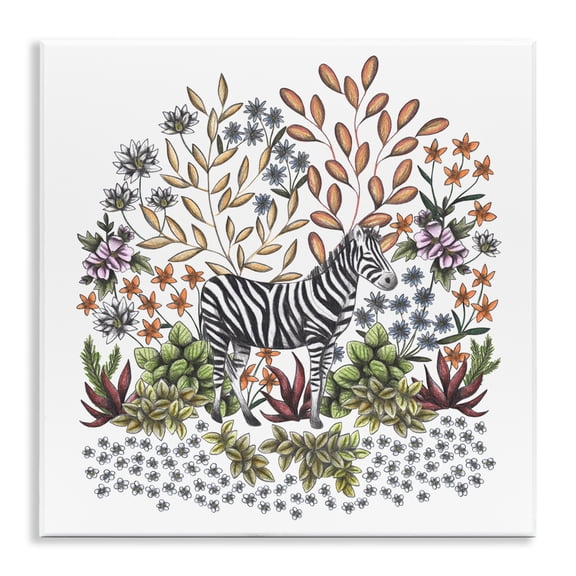 Stupell Industries Bohemian Jungle Wildlife Zebra Wall Plaque Art, 12 x 12, by Cecilia Battaini