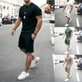 thumbnail image 6 of Oalirro Casual Outfits for Men 2 Piece Sets Holiday Gifts Men 2 Piece Casual Short Sleeve Tee Shirts and Fit Sport Shorts Set Black, 6 of 6