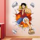 thumbnail image 1 of Pegatinas de pared autoadhesivas 3D de One Piece Luffy, graffiti para dormitorio de niño, pegatinas creativas de PVC de dibujos animados, 1 of 2