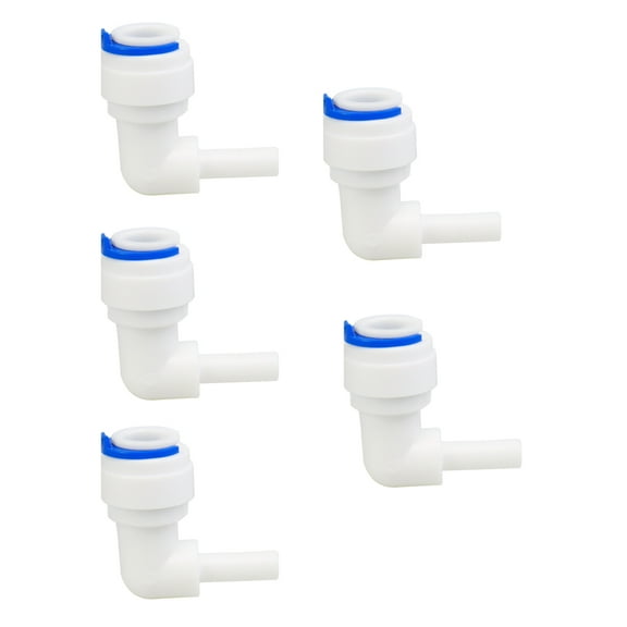 Elbow, 3/8"-1/4" Tube OD Quick Connect Water Purifier Tube Fitting Connector Filter for Reverse Osmosis System 5pcs