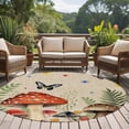 thumbnail image 4 of Spring Mushrooms Round Area Rug 8Ft Washable Large Circle Rugs for Living Room Dorm, Farmhouse Pastoral Botanical Rustic Non-Slip Carpet Floor Mats Indoor Outdoor Carpet Runner Aesthetic Home Decor, 4 of 8