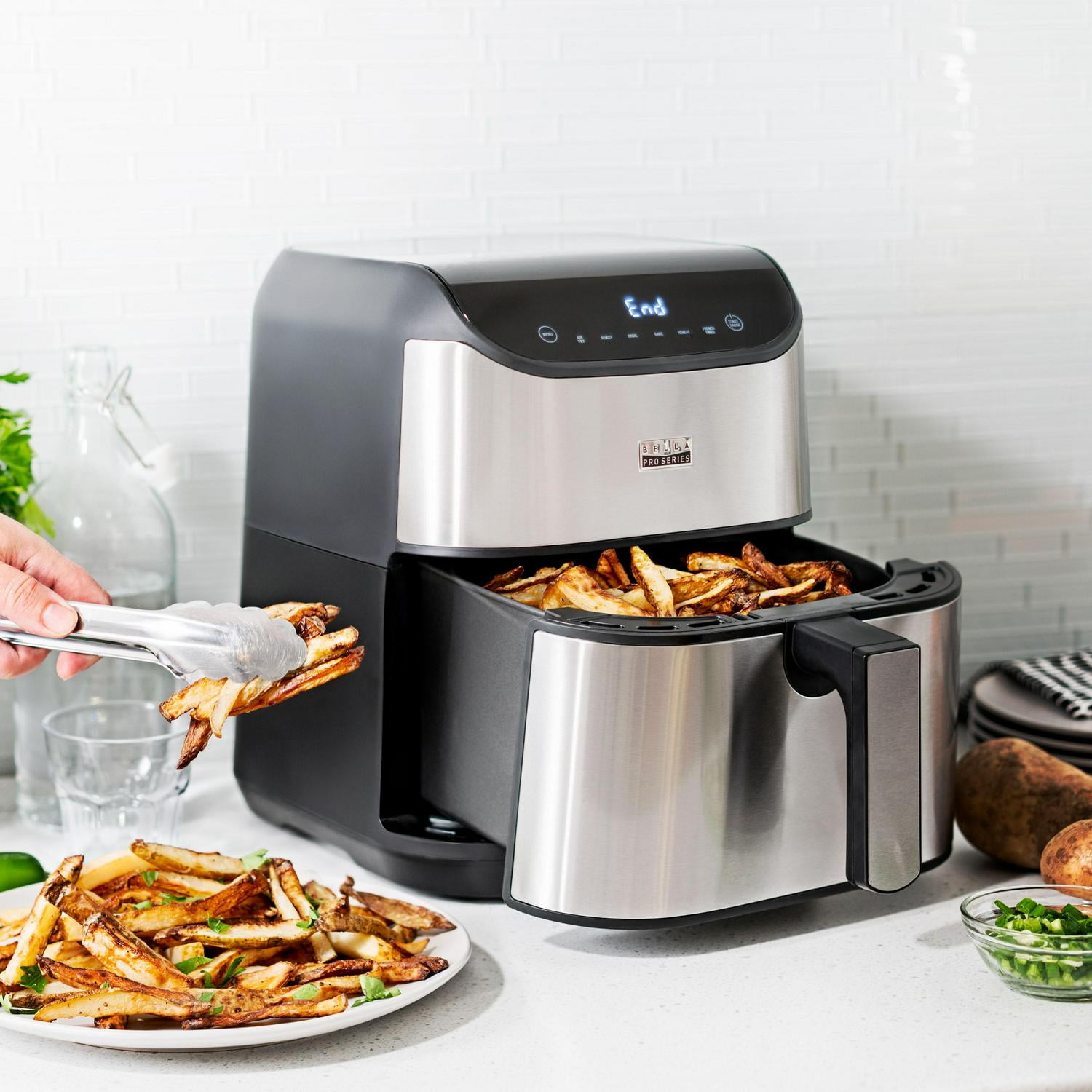 Bella Pro Series - 6-qt. Digital Air Fryer with Stainless Finish - SS (bb