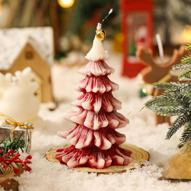 Adornos de velas de aromaterapia, velas navideñas, regalos de cumpleaños, recuerdos de aromaterapia, árboles de Navidad, cera de soja artesanal, aroma a piña y vainilla, para decoración de
