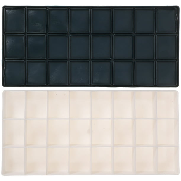 EeaseMX Caja de plástico para pinturas de 24 compartimentos grandes y profundos, hermética, para acuarelas.
